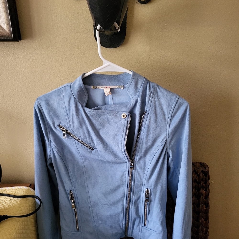 Blue suede jacket